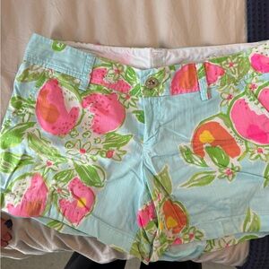 Lilly Pulitzer Light Blue and Pink Floral Women's Shorts